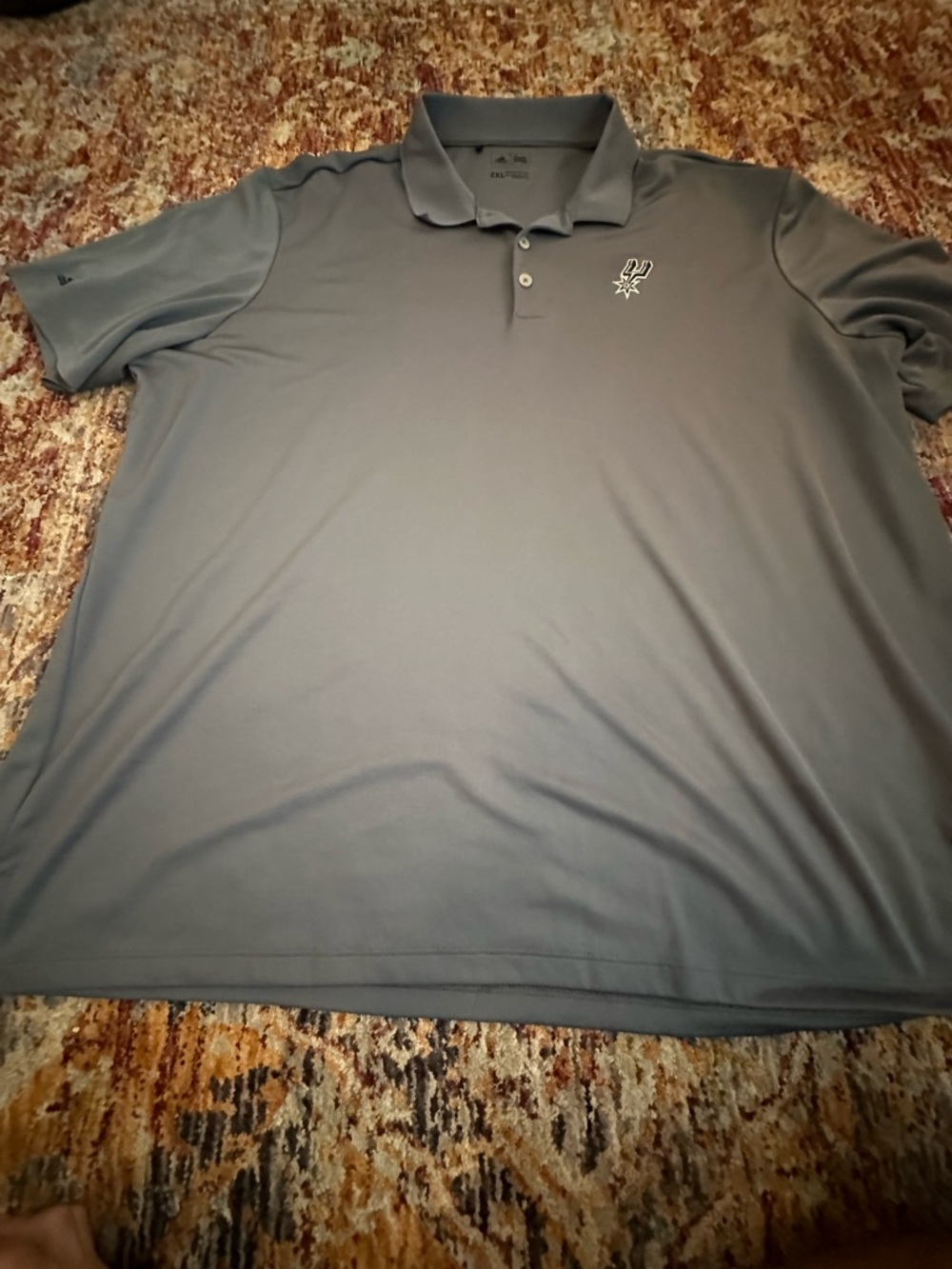 adidas Men's Grey Polo with Embroidered Logo spurs xxl